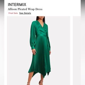 Intermix Allison Pleated Wrap dress. Worn once and dry cleaned.